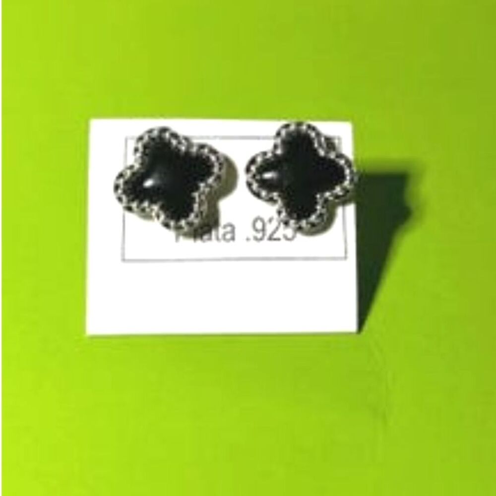 Handmade Sterling Silver Clover Earrings: Resin Jewelry from Mexico